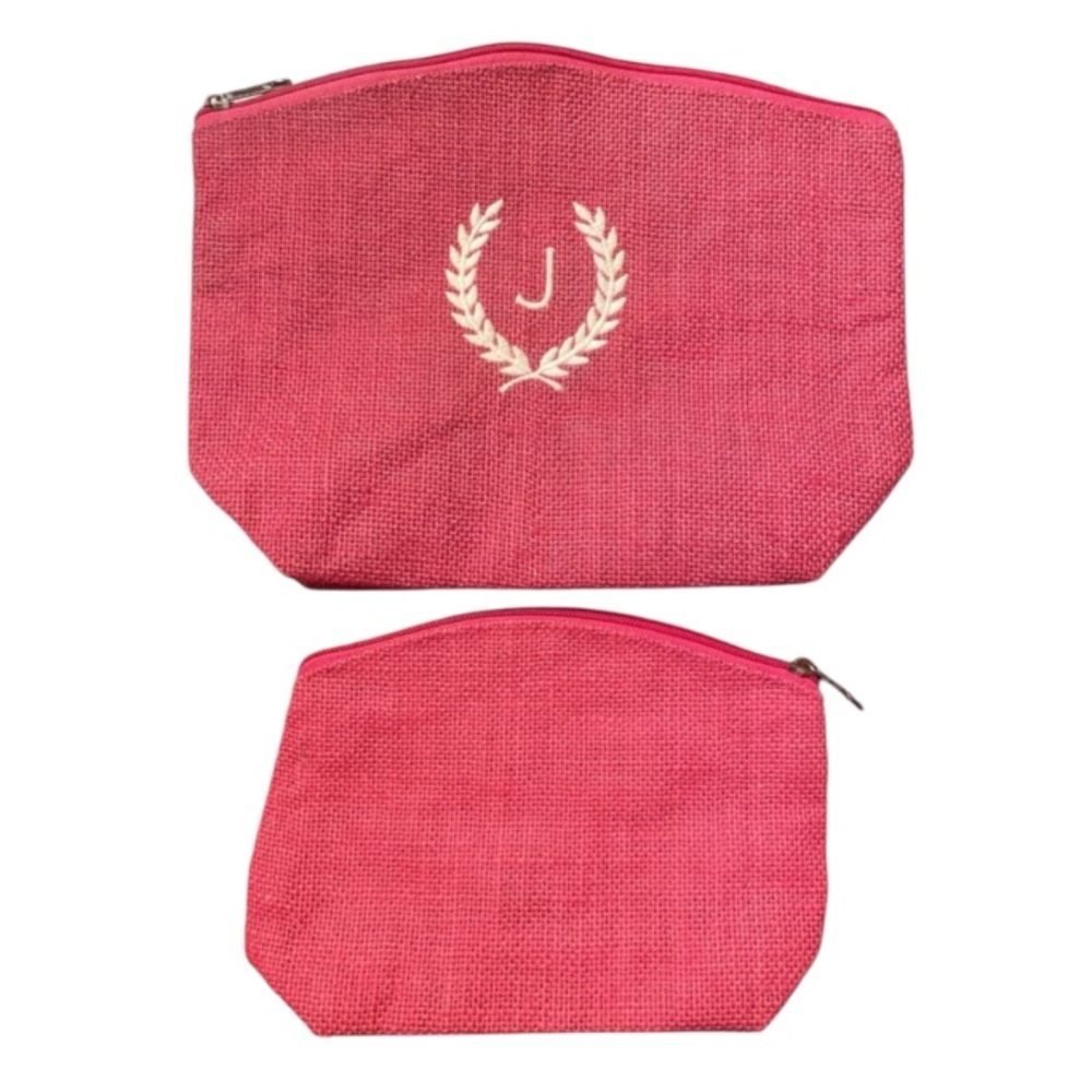 Jute Hot Pink Make Up Travel Bags
